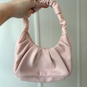 Elegant Small Pink Olivia & Kate New York Faux Leather Scrunch Hand Bag Purse